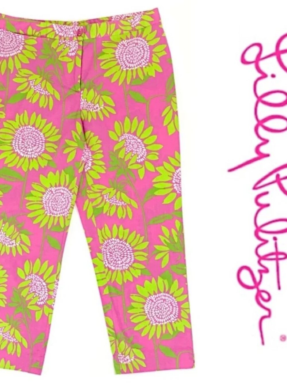 NWT - Lilly Pulitzer vintage hibiscus pin sunflower pants, size 12